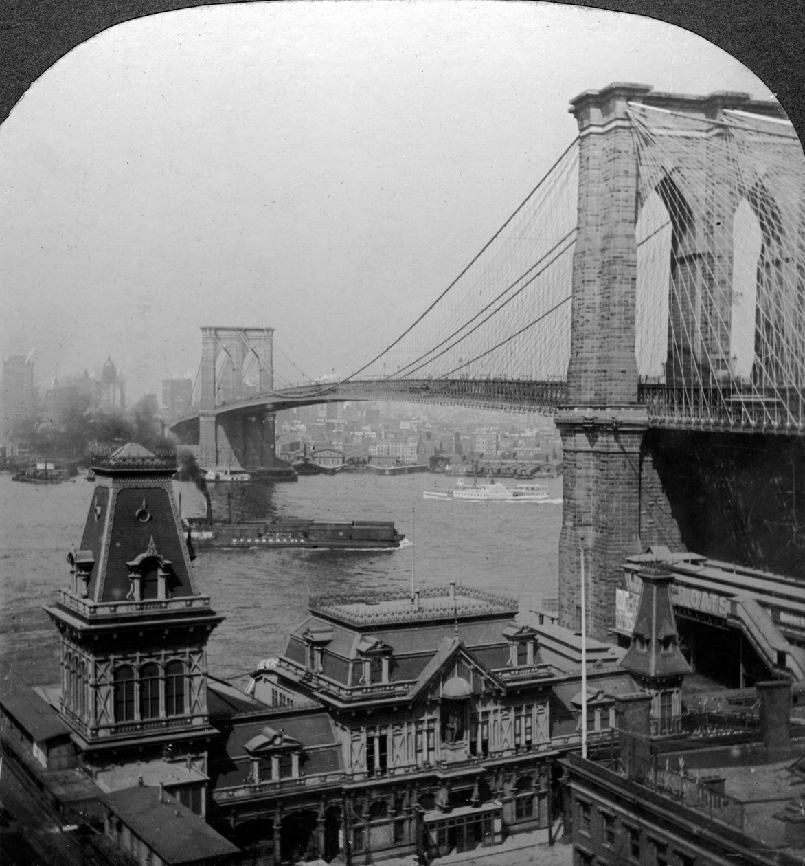 Brooklyn Bridge, New York, USA by Excelsior Stereoscopic Tours