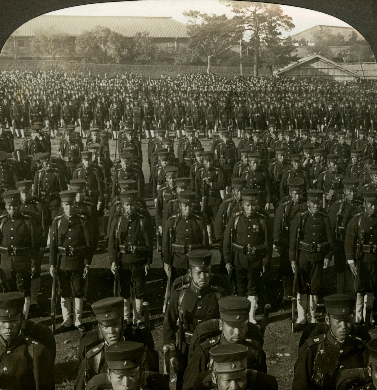 Japanese Infantry at the Emperor's Birthday Review, Tokyo, Japan