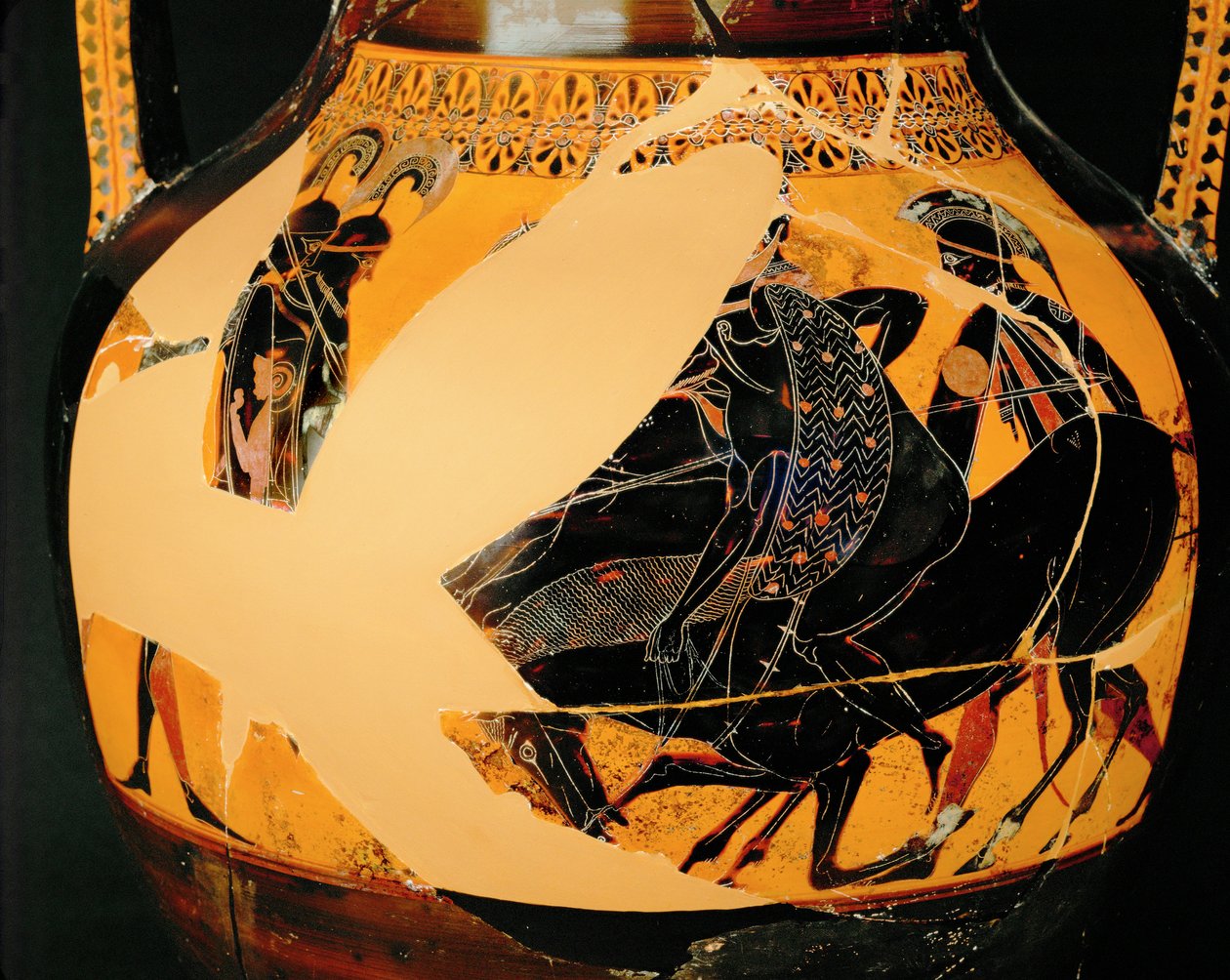 Combat scene. Black-figured amphora by Exekias Exekias