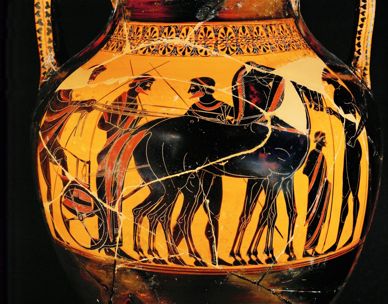 The departure of the warrior in his chariot by Exekias Exekias