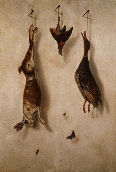 Still Life of Dead Game Hanging on a Wall by F.A. Brandel