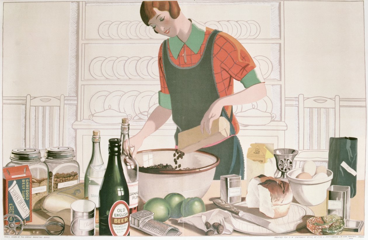 The Christmas Pudding, Poster 1928 by F.C. Harrison