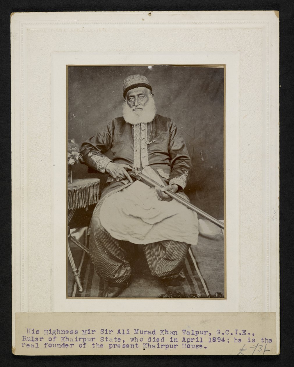 Sir Mir Ali Murad Khan Taipur III, Ruler of Khaipur State by F.L. Wadhumal
