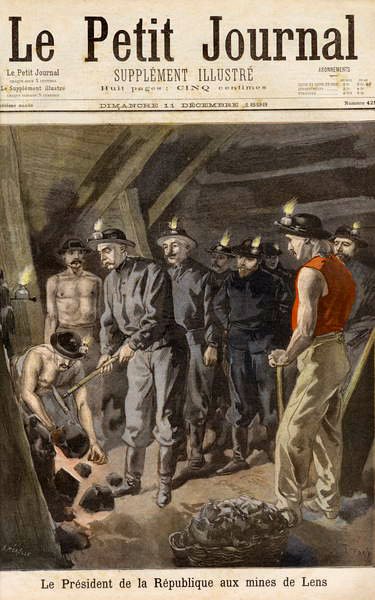 Felix Faure (1841-99) President of the Republic, in the Mines at Lens, from Le Petit Journal, 11th December 1898 by F.L. and Tofani, Oswaldo Meaulle