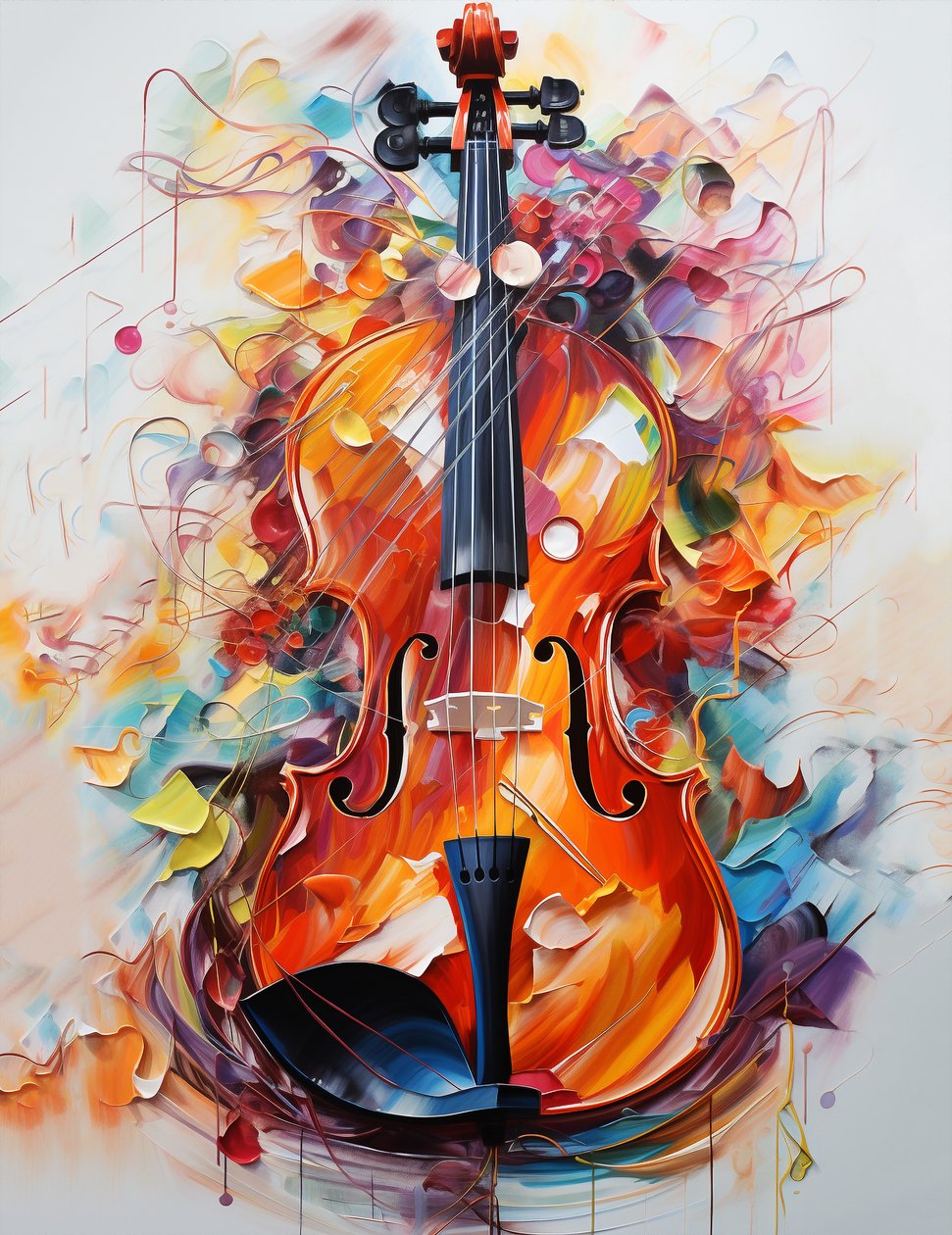 Beautiful Violin Painting by F. Abderrahim