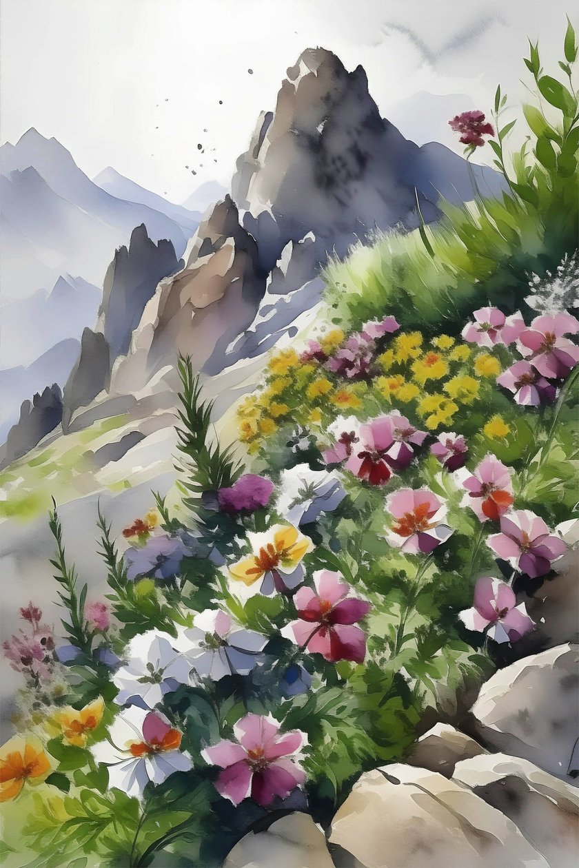Mountain Summit Flowers by F. Abderrahim