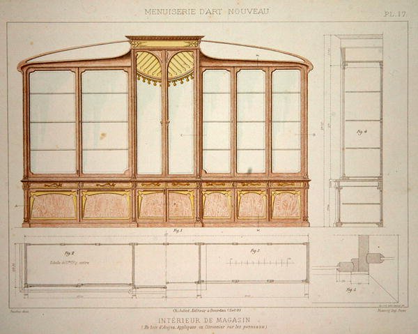 Design for a shop display cabinet, illustration from 