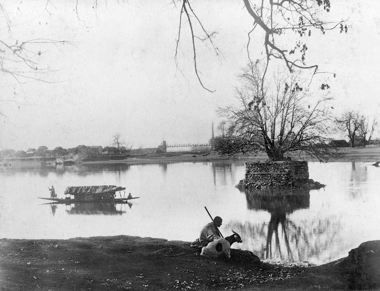 Jhelum river, Shadipur, Kashmir, India by F. Bremner