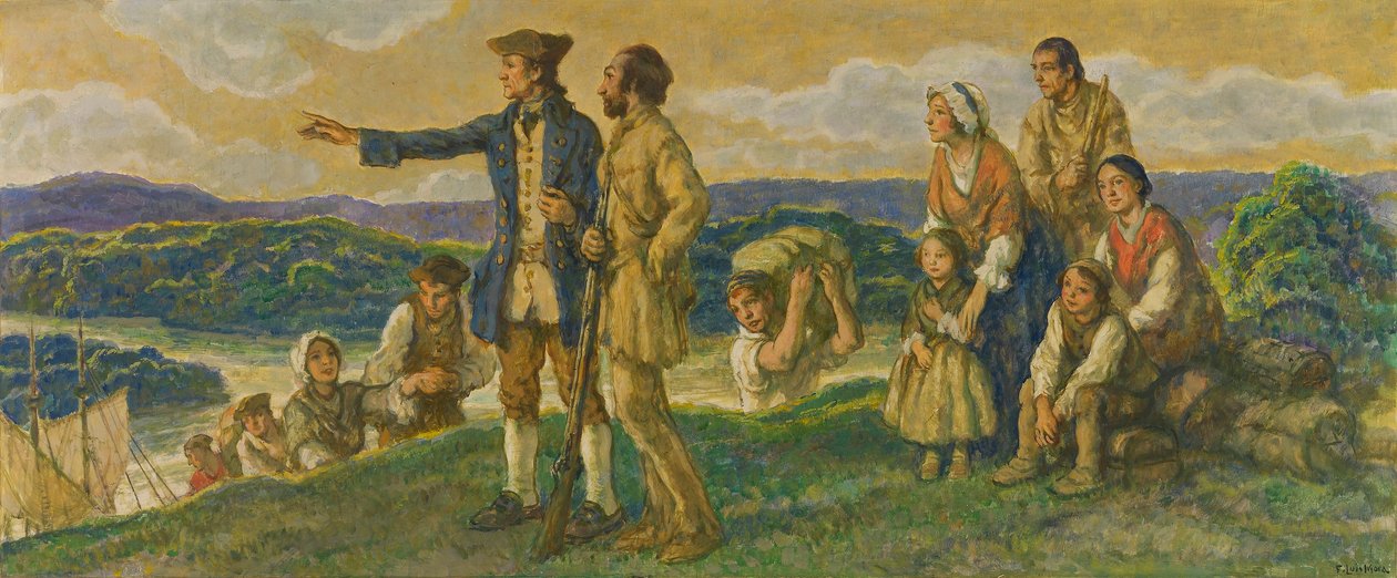 Arrival of Colonel John Donaldson (design for mural) by F. Luis Mora