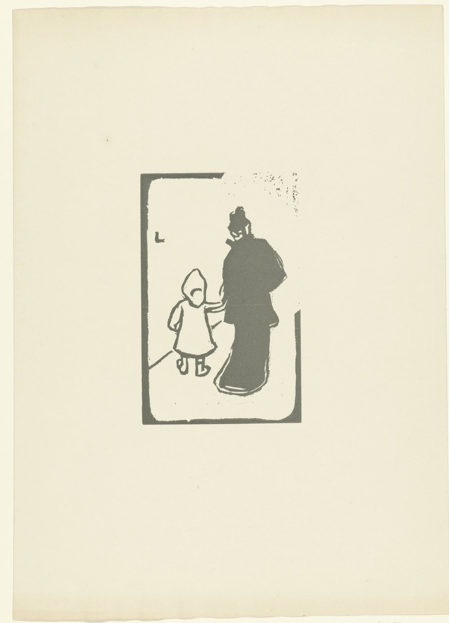 Walking Woman with Child by Hand (Promenade) by Fabien Launay