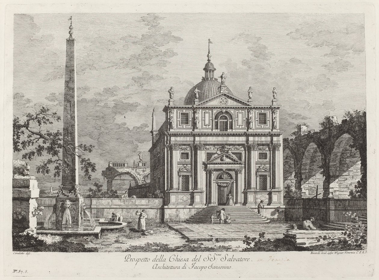Prospect of the Church of the Holy Savior by Fabio Berardi after Canaletto