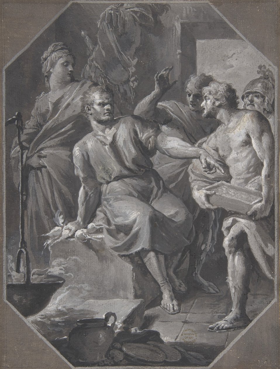 Manius Curius Dentatus Refusing the Presents of the Samnite Ambassadors by Fedele Fischetti