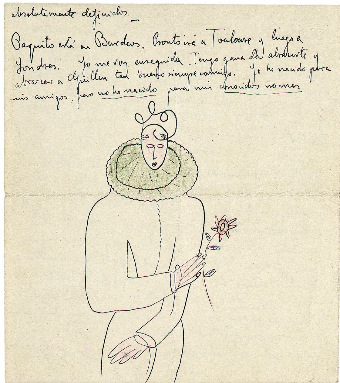 Autograph Letter to Melchor Fernandez Alamgro, Granada, Late January 1926 by Federico Garcia Lorca