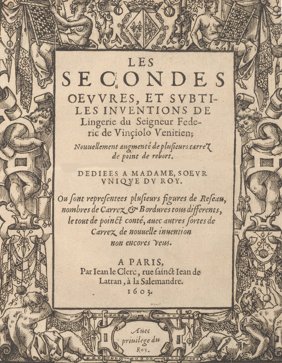 Les Secondes Oeuvres, et Subtiles Inventions De Lingerie du Seigneur Federic de Vinciolo V by Federico de Vinciolo