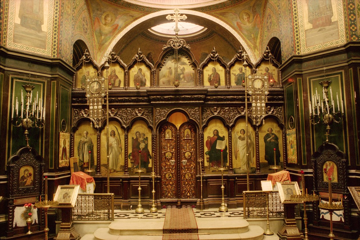 View of the iconostasis, painted by Evgraf Sorokine and Pavel Sorokine by Fedor Andreevich Bronnikov