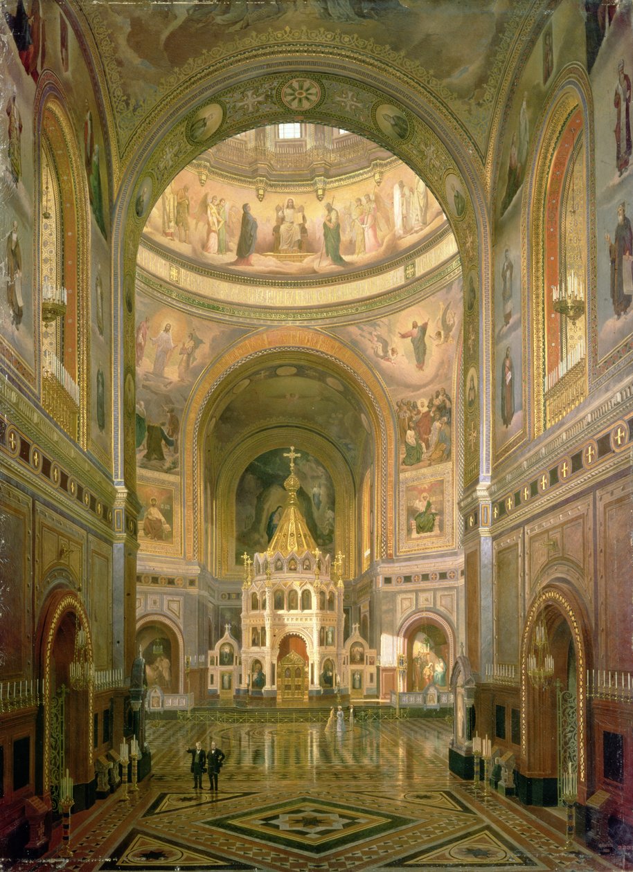 Interior of the Church of Christ the Saviour in Moscow, 1883 by Fedor Andreevich Klages