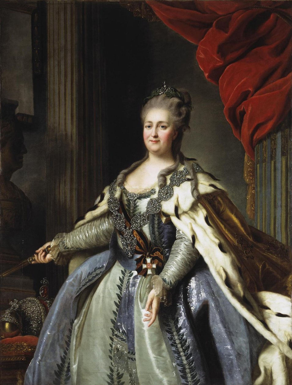 Portrait of Empress Catherine II 1729-1796, 1780s by Fedor Stepanovich Rokotov
