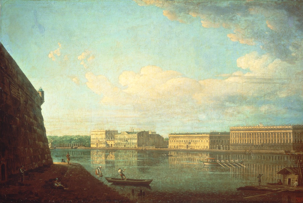 The Palace Embankment seen from the Peter and Paul Fortress, St. Petersburg by Fedor Yakovlevich Alekseev