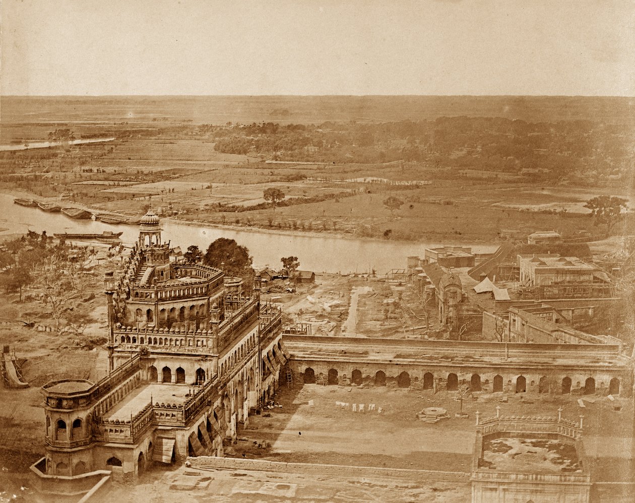 Panorama of MachiBoran, Lucknow by Felice Beato