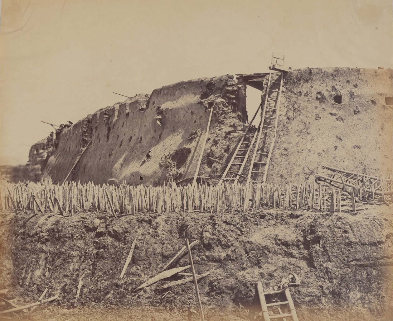 Angle of North Taku Fort at Which the French Entered, August 21, 1860 by Felice Beato