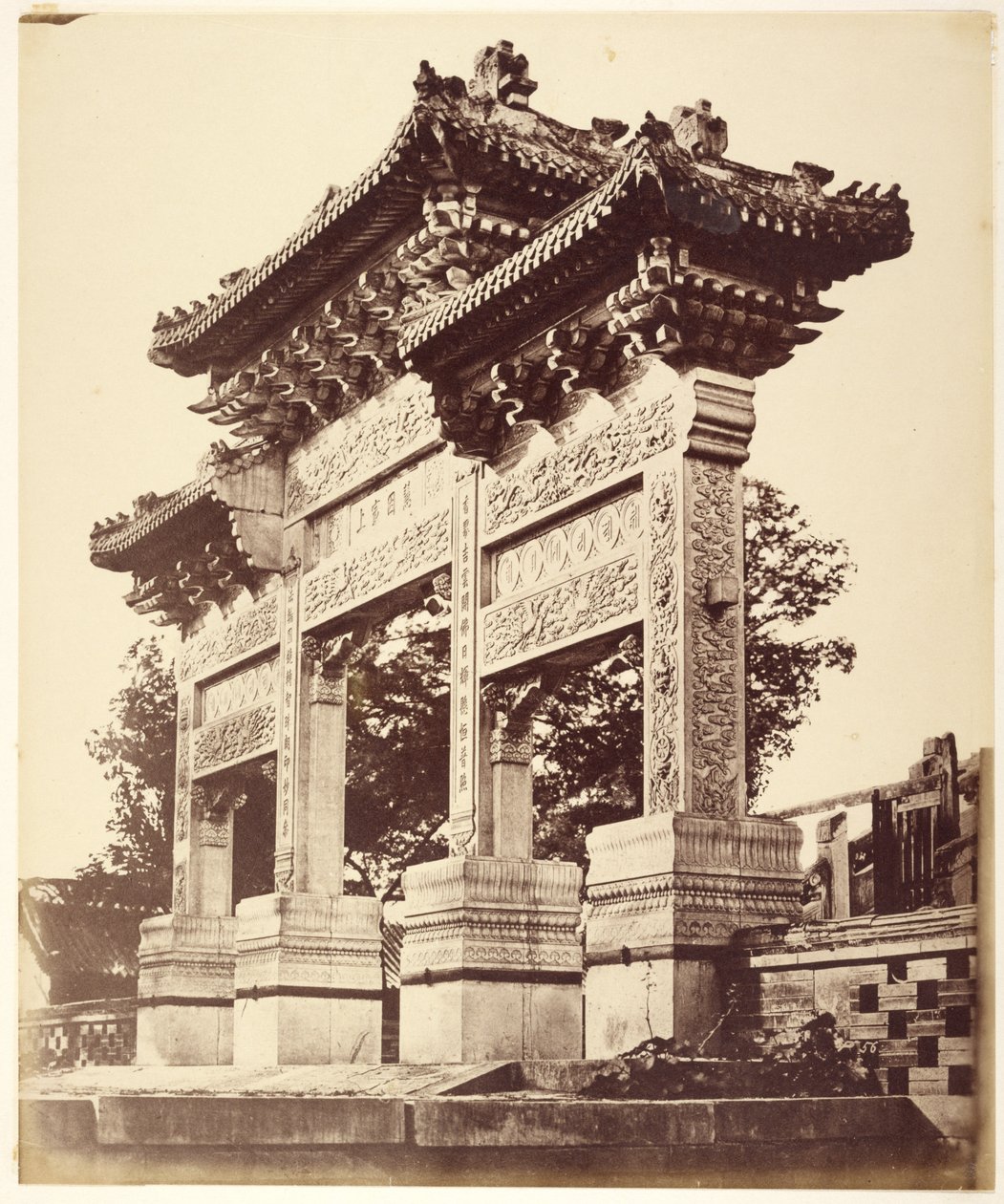 Arch in the Lama Temple Near Beijing, October, 1860 by Felice Beato
