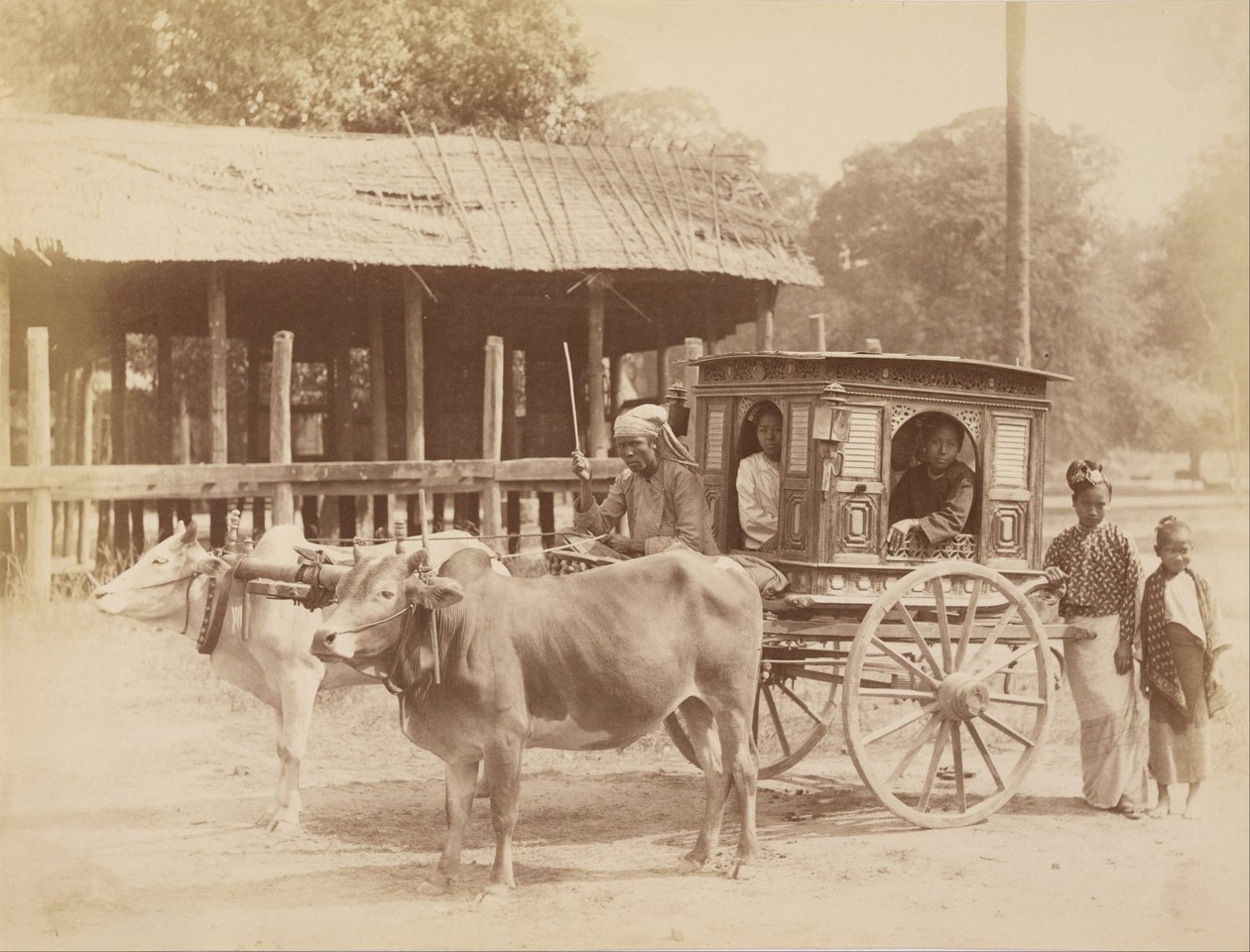 Burmese Public Carriage by Felice Beato