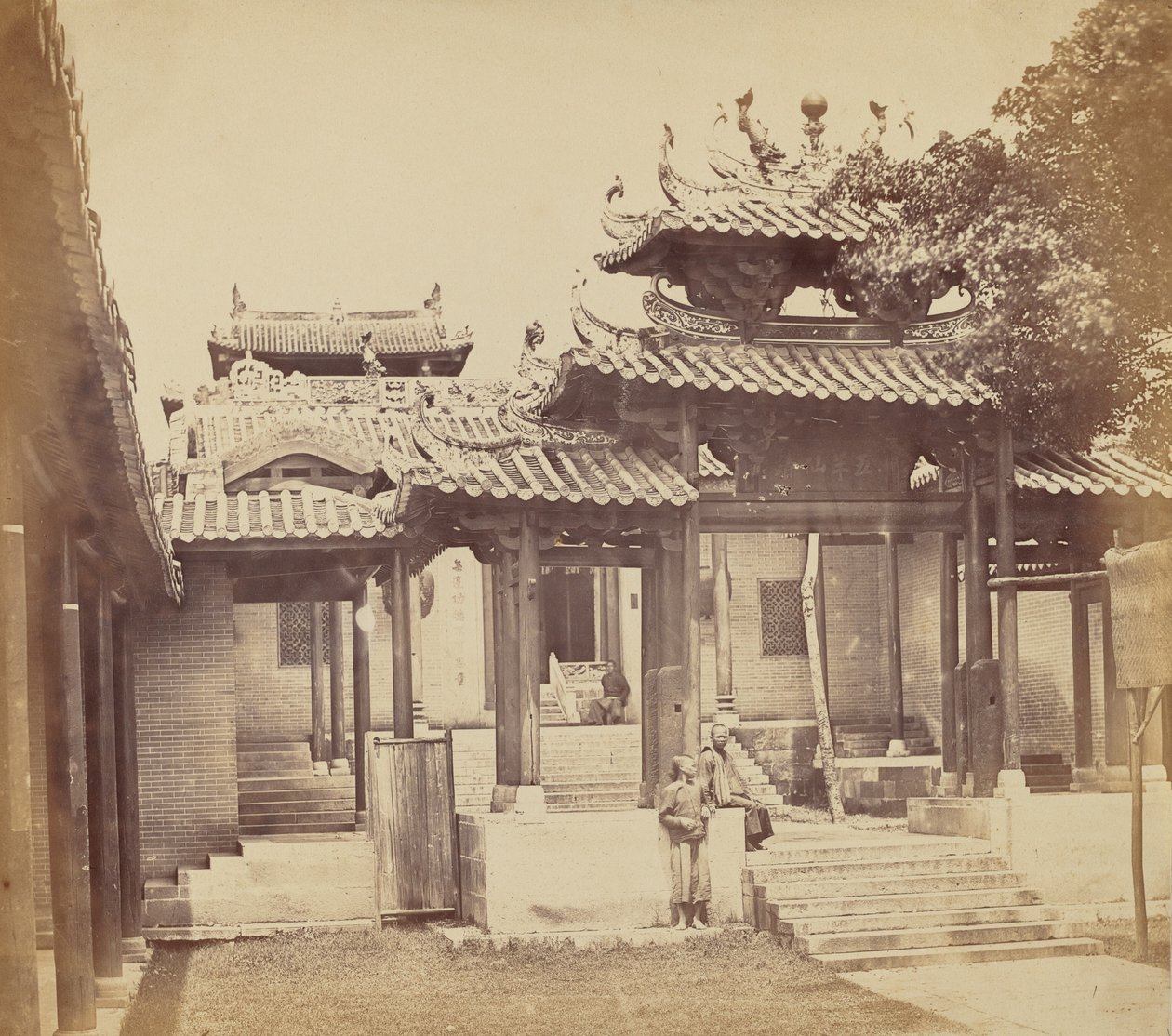 Entrance to the Five Genii Temple, Canton, April 1860 by Felice Beato