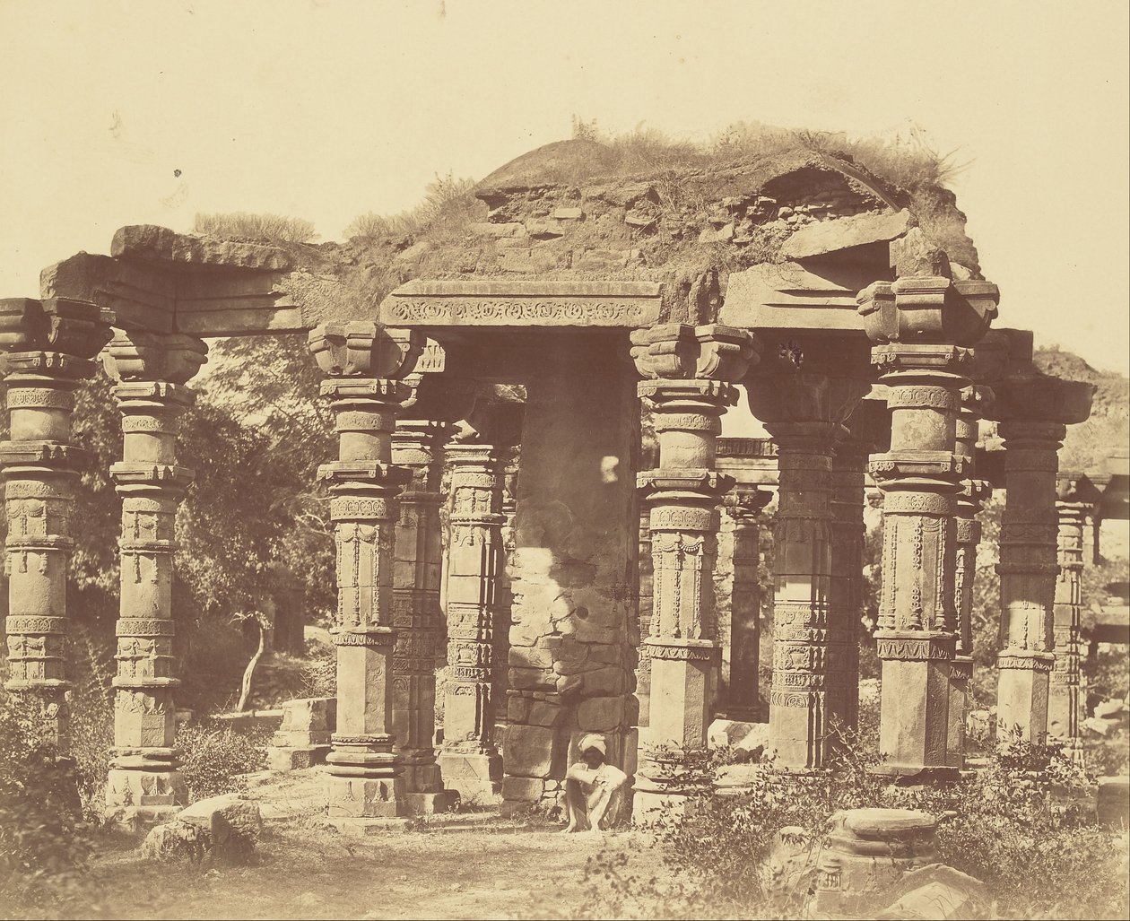 Exterior of the Hindu Temple in Kootub by Felice Beato