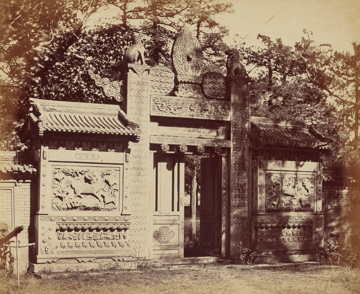 Exterior of the Tomb Depot Near Peking, October 1860 by Felice Beato