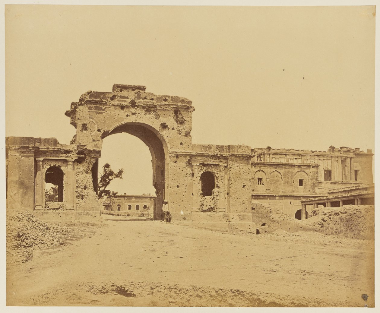 Gateway Leading into The Residency, Commonly the Bailee Guard Gate, Held by Lieutenant-Colonel R.H.M. Aitken, of the 13th Bengal Native Infantry by Felice Beato