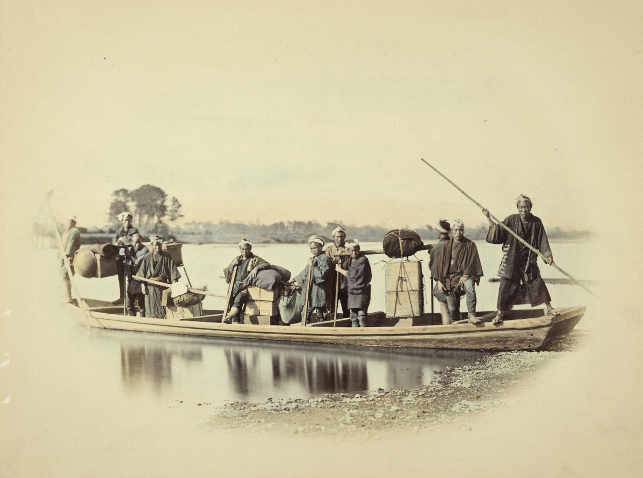 Group on Boat by Felice Beato