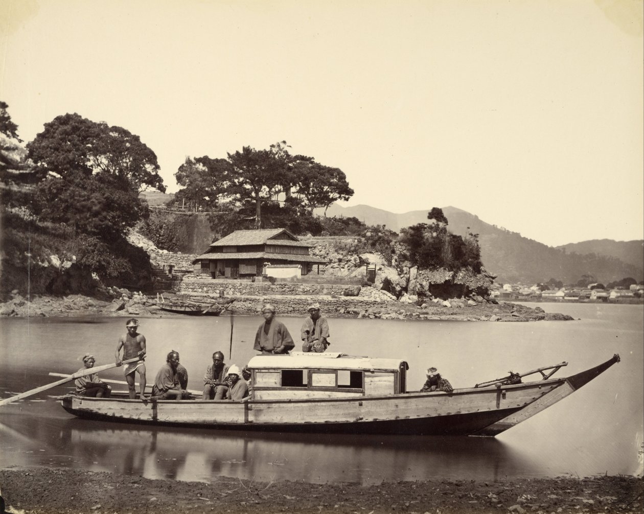 Japanese Junk in Canal, Nagasaki by Felice Beato