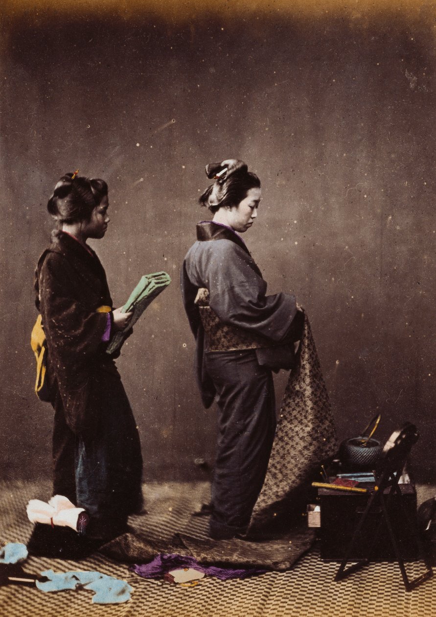 Japanese Women Dressing, c.1870-1880 by Felice Beato