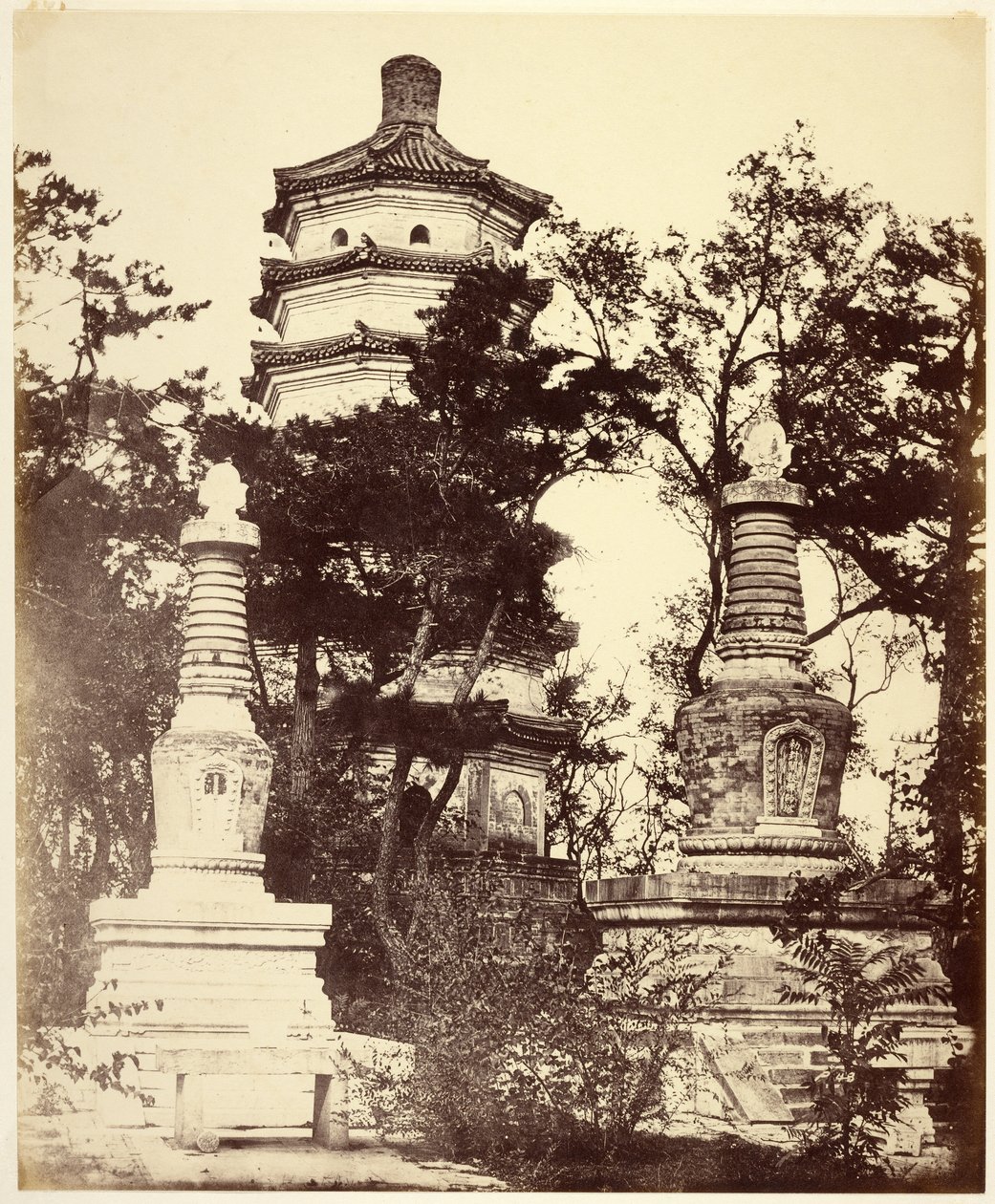 Pagoda up in the Hill, Summer Palace, Yuen-Ming-Yuen, Peking by Felice Beato