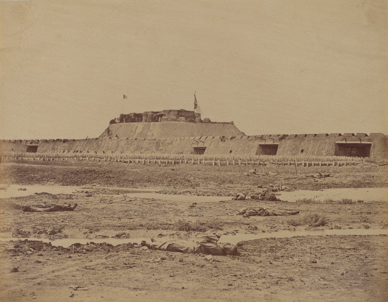 Rear of the North Fort After Its Capture, Showing the Retreat of the Chinese Army, August 21, 1860 by Felice Beato