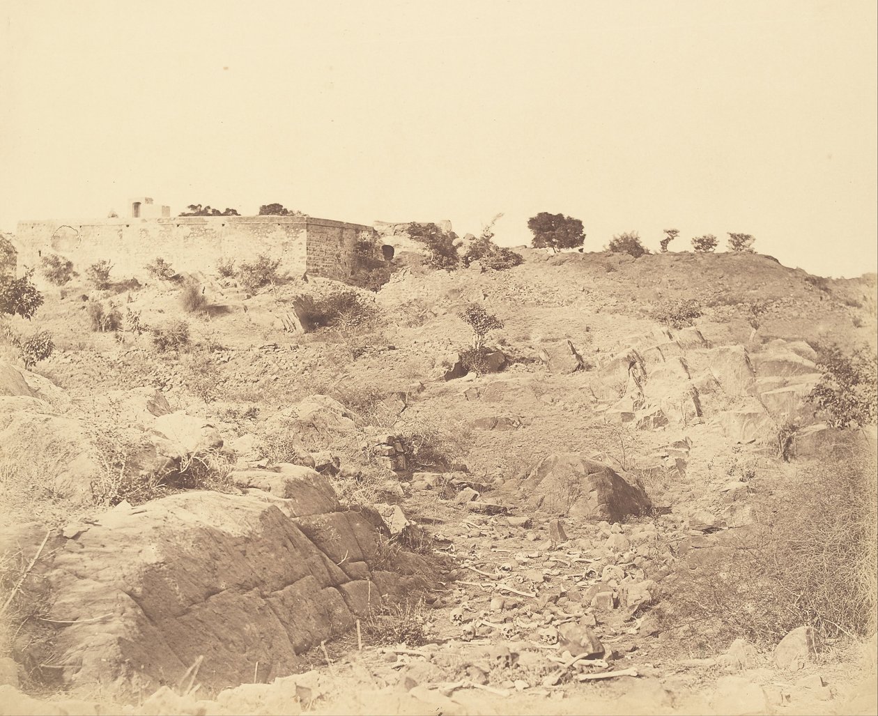 Sammy House, Showing the Bodies of Sepoys Killed in Action by Felice Beato