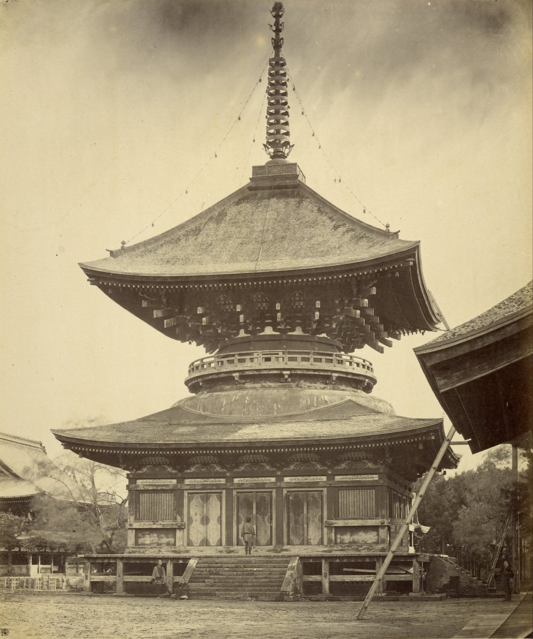 Single-storied Pagoda, Hachiman Shrine, Kamakura by Felice Beato