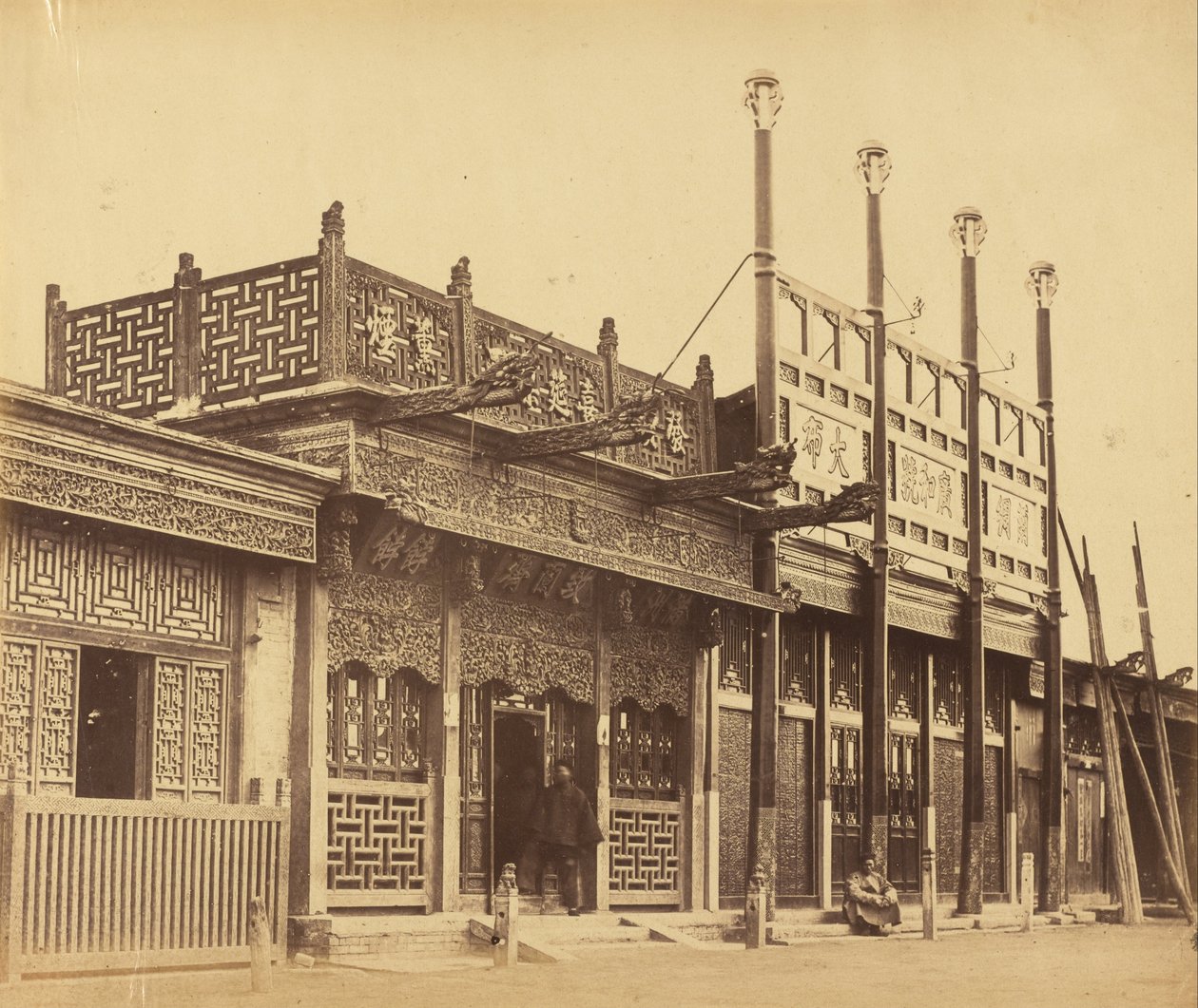 Street and Shops in the Tartar City of Peking, October 29, 1860 by Felice Beato