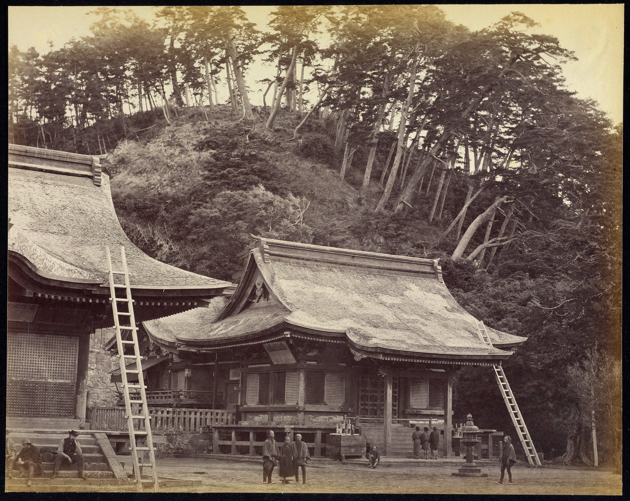 The Temple of Hachiman, Kamakura by Felice Beato