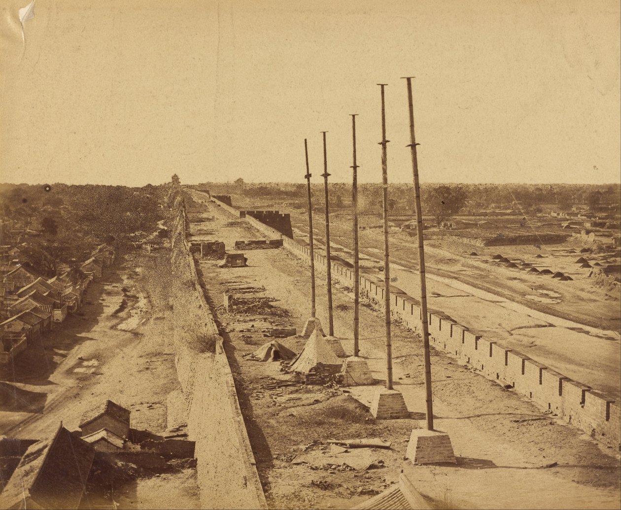 Top of the Wall from Antin Gate Taken Possession of by British and French Troops, October 21, 1860 by Felice Beato