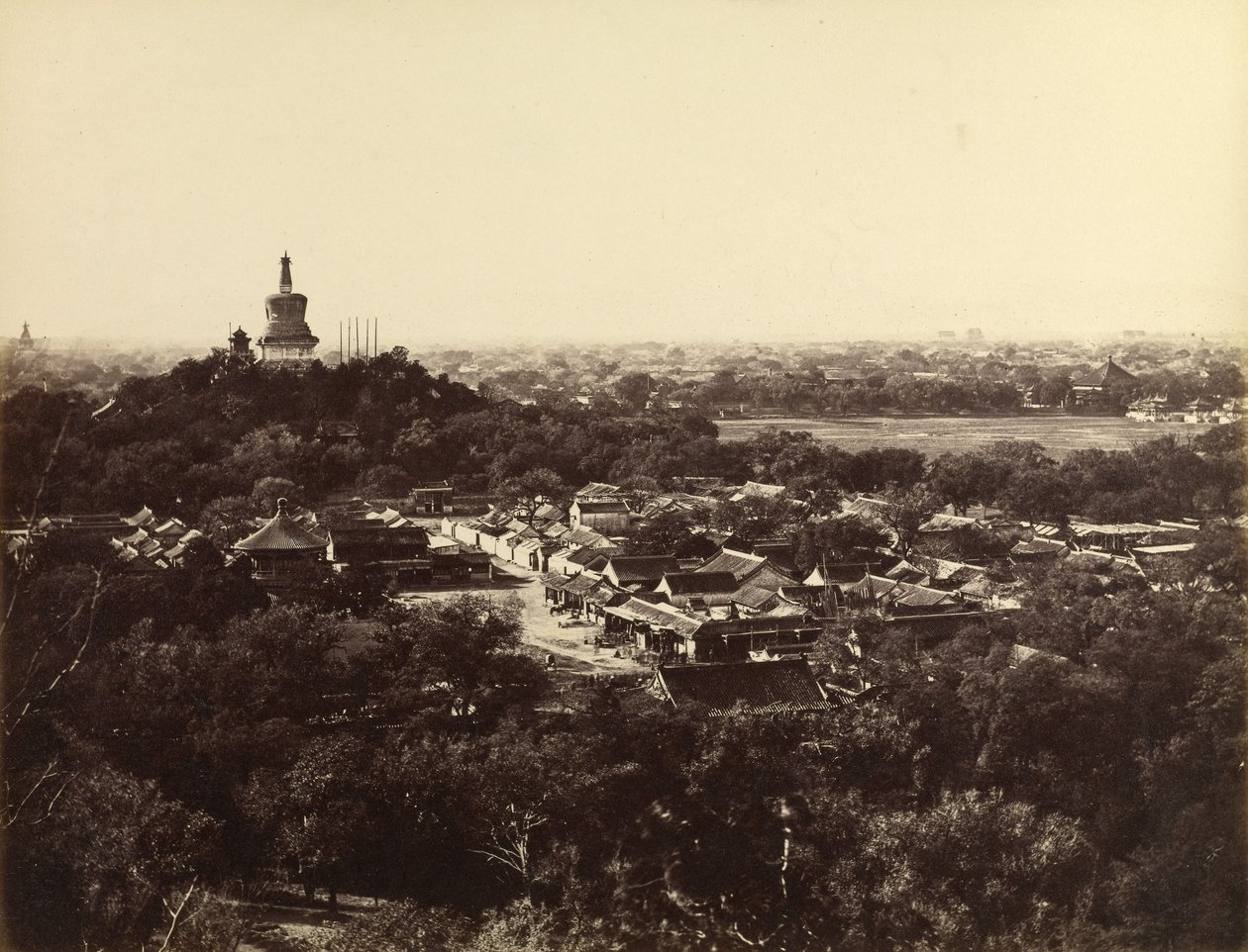 View of the Gardens and Buddhist Temple of Peking by Felice Beato