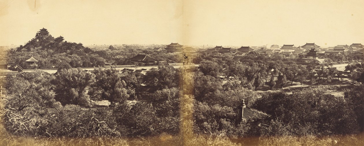 View of the Imperial Winter Palace, Pekin, Showing the Artificial Hill, October 29, 1860 by Felice Beato