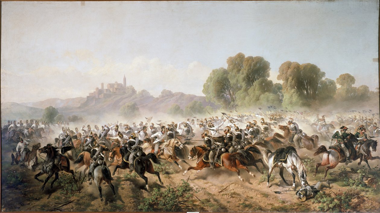 Charge of the Genoa and Savoy Cavalry at Volta Mantovana by Felice Cerruti Bauduc