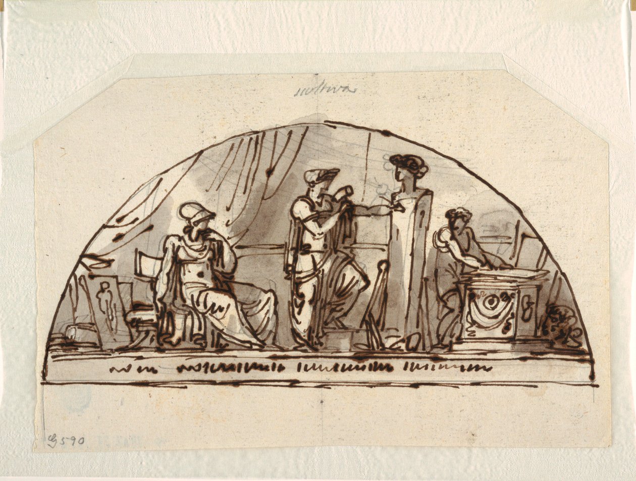 Design for a Lunette with Allegory of Sculpture by Felice Giani