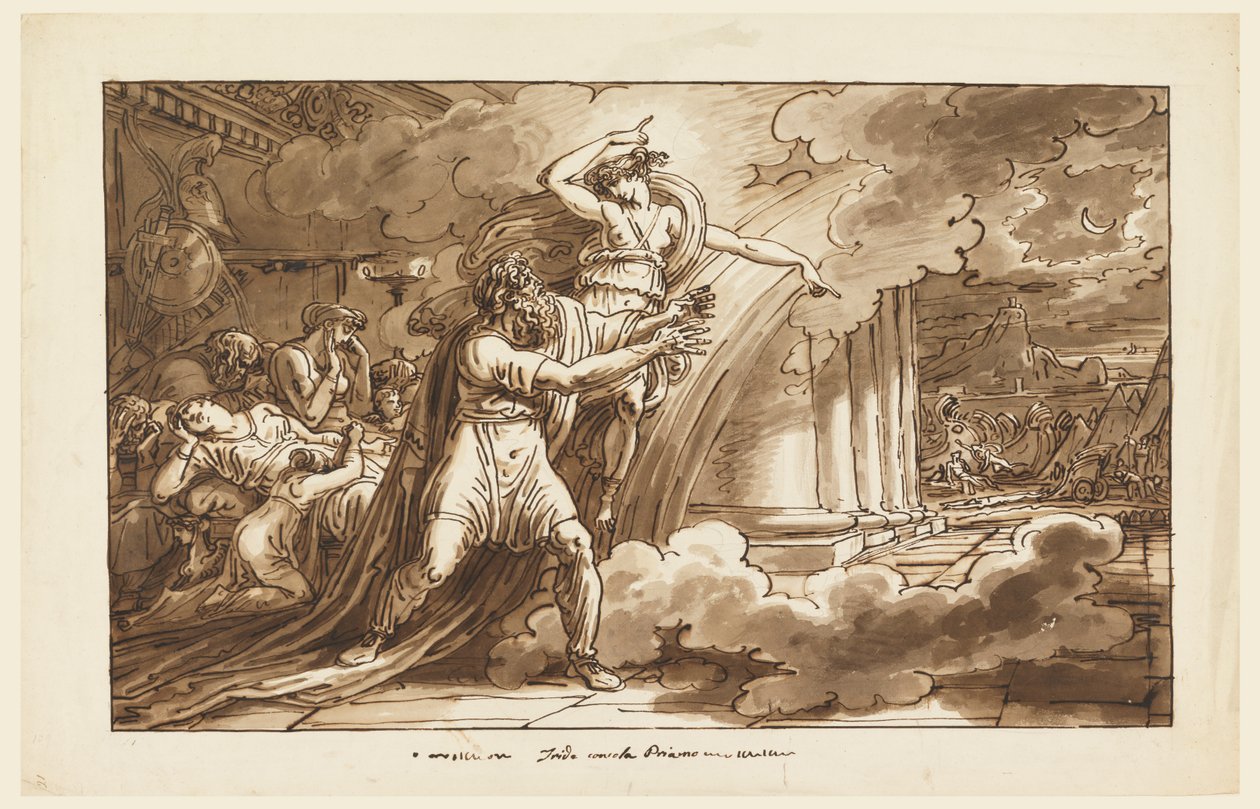 Iris Encourages Priam to Beg the Body of Hector from Achilles by Felice Giani