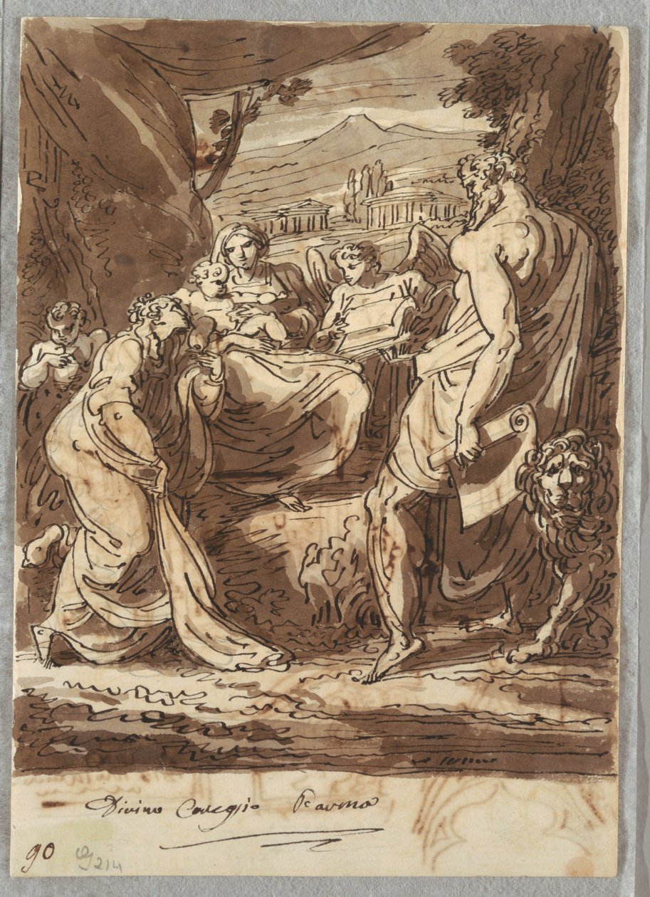 Madonna and the Infant, St. Jerome, Mary Magdalene and Angels, after Correggio by Felice Giani
