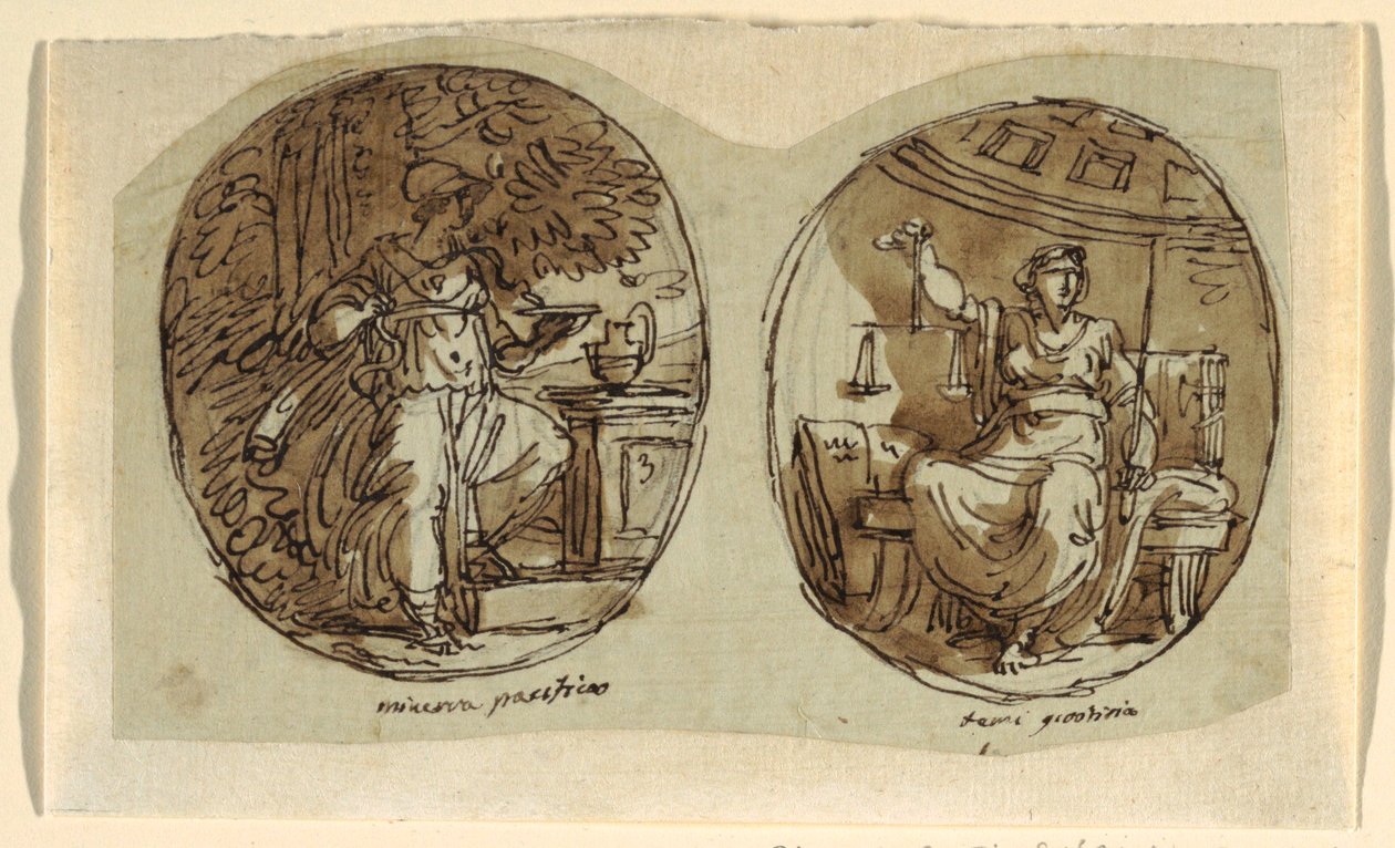 Minerva, Design for Vaulted Ceiling, Sala dei Legislatori, Palazzo Conti-Sinibaldi, Faenza by Felice Giani