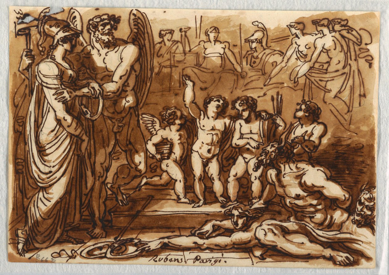 Minerva and a Winged God by Felice Giani