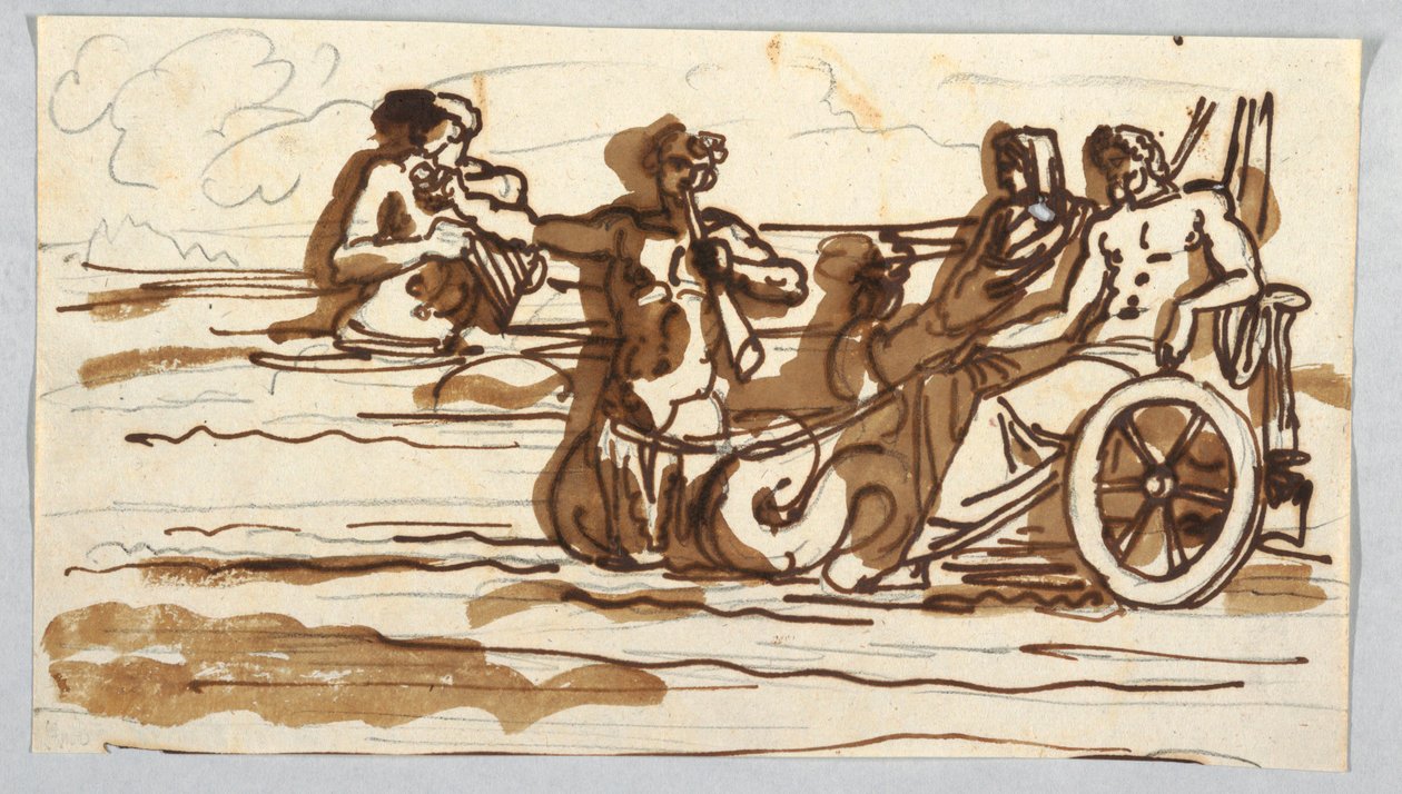 Neptune Riding over the Sea in a Chariot by Felice Giani