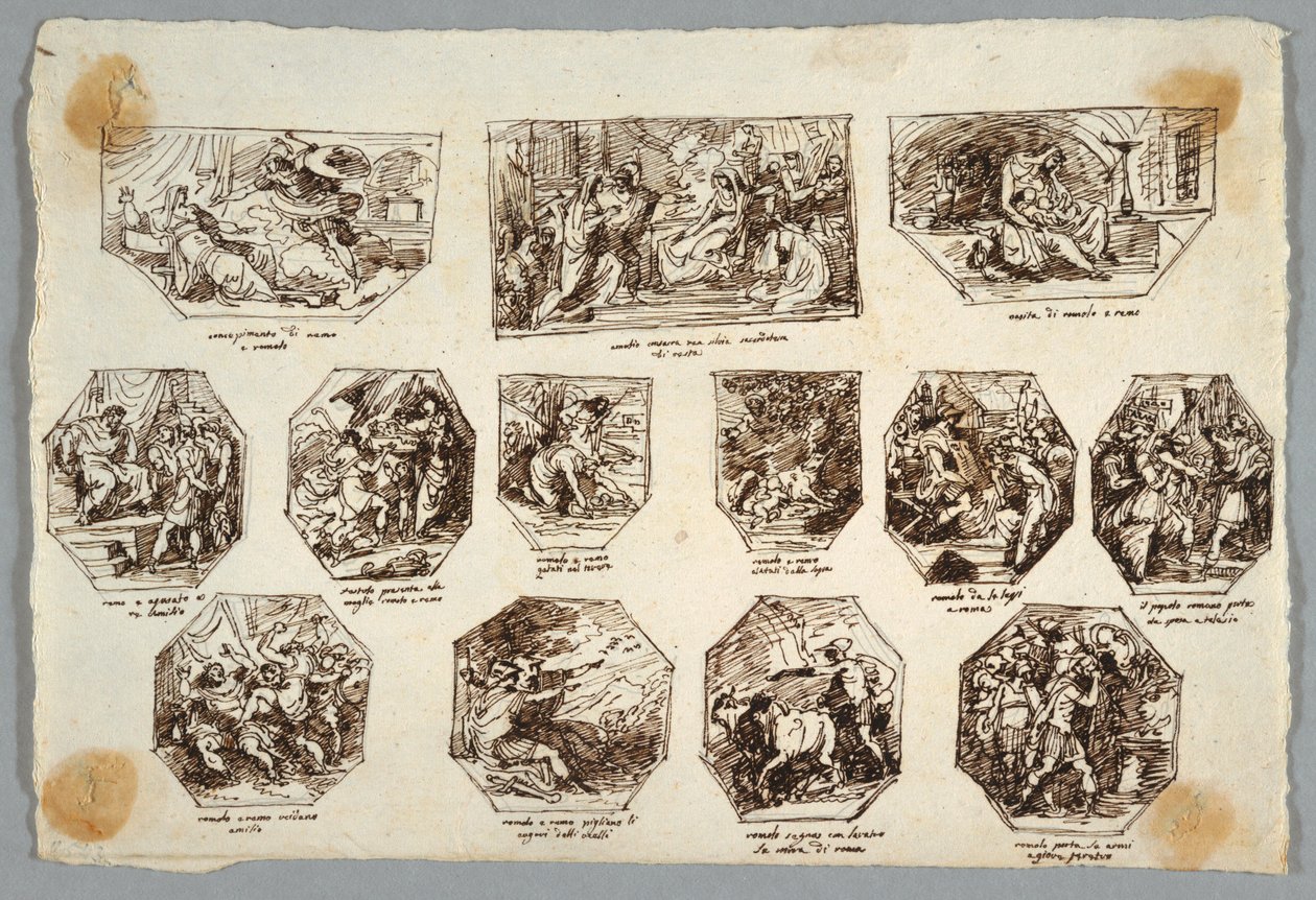 Romulus and Remus, Thirteen Paintings for the Sala delle Origini di Roma, Faenza by Felice Giani